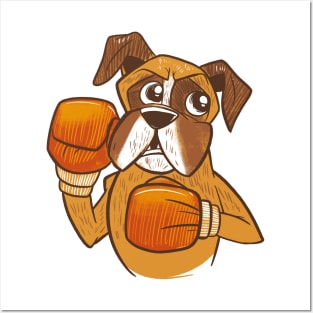 boxer-dog-boxing- Posters and Art
